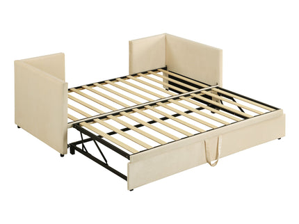 Twin Size Upholstered Daybed With Pop Up Trundle