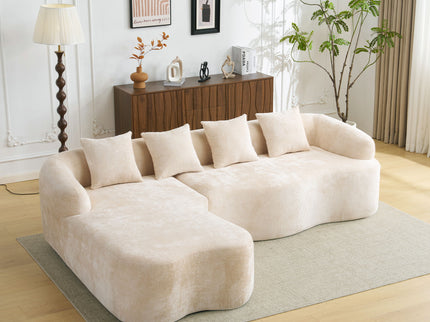 Modular L-Shape Sectional Sofa With Curved Chaise