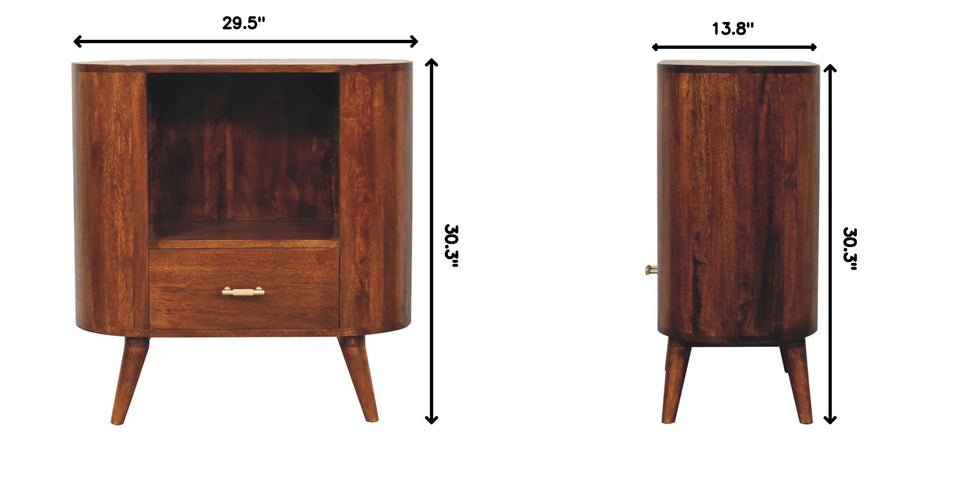 Cortez - T Bar Open Slot Cabinet - Dark Brown