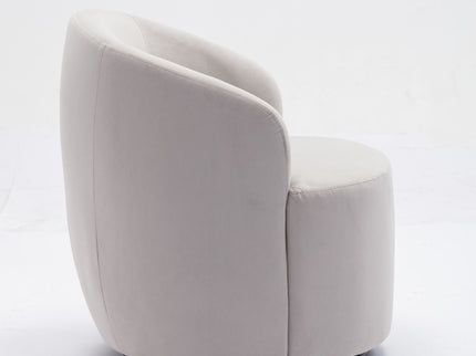 Swivel Accent Armchair Barrel Chair With Powder Coating Metal Ring