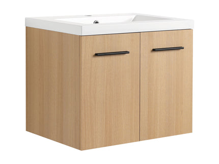 Floating Bathroom Vanity With Sink, Wall Mounted Double Door Storage