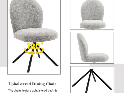 Side Chair With Swivel (Set of 2) - Gray