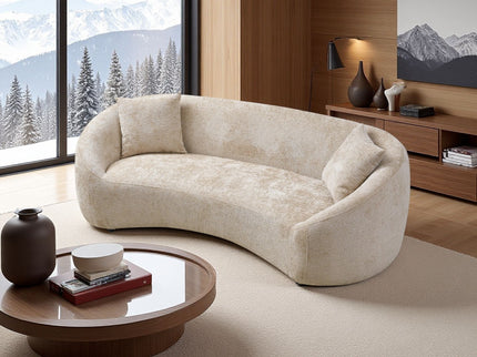 Curved 3 Seater Sofa, Long Living Room Couch