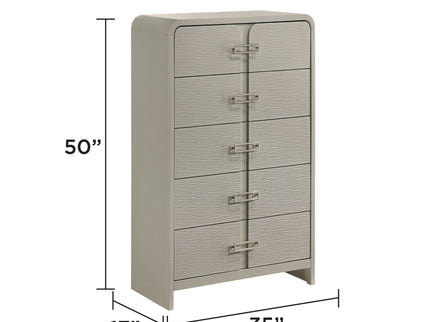 Aria - 5 Drawer Chest - Beige