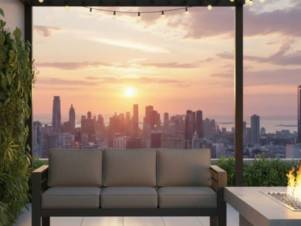 All-Weather Patio Sofa With Cushions, 3 Seat Outdoor Couch