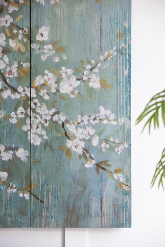 Saison Cherry Blossom Canvas Print, Wall Decor For Living Room (Set of 4) - Multicolor