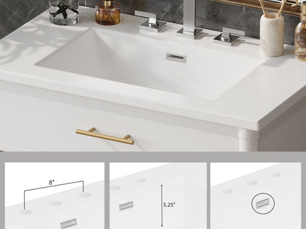 Bathroom Vanity With Sink, Soft Close Doors And Adjustable Shelf