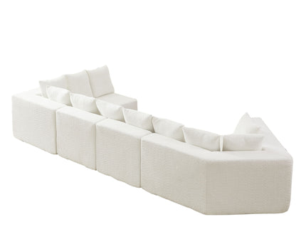 L - Shaped Modular Sofa With Deep Seat And 11 Pillows