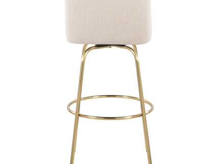 Toriano - Contemporary Fixed Height Barstool With Swivel And Round Footrest (Set of 2)