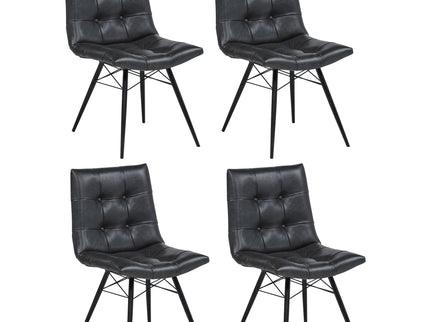 Tufted Back Dining Chairs (Set of 4) - Black