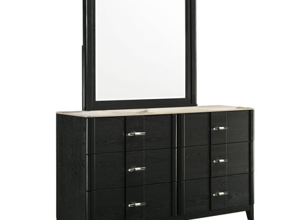 Opel - 6 Drawer Dresser - Black