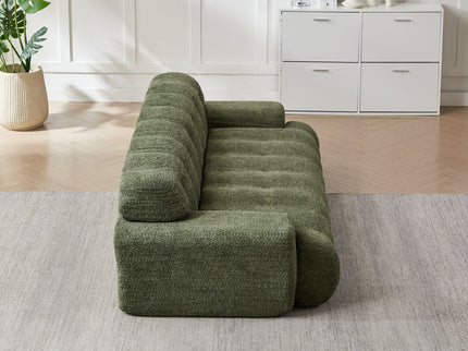 Cloud Series Minimalist Button Tufted Square Arm 3 Seater Sofa