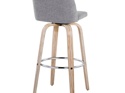 Toriano - Contemporary Fixed Height Barstool With Swivel & Round Footrest (Set of 2)