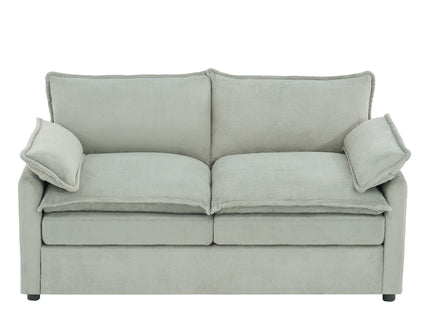 Modern Loveseat Sofa, Upholstered Couch With Side Storage Pockets