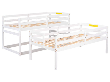 Twin Size Triple Bunk Bed With Storage Staircase, Separate Design - White