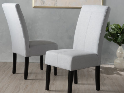 Amaranthine - Upholstered Dining Chair With High Back And Wood Legs (Set of 2) - Light Gray
