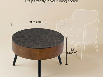 Round Coffee Table With Storage Function For Living Rooms