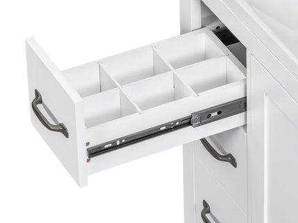 Modern Bathroom Vanity Base Only, 6 Drawer Storage With Adjustable Shelf