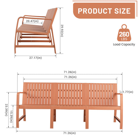 1 Piece Indoor / Outdoor 3 Seater Sofa, UV-Resistant, Waterproof And Durable