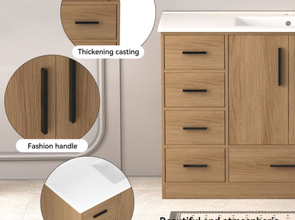 Bathroom Vanity With Abundant Storage 2 Soft Close Doors And 9 Drawers