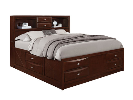Lucille - 5 Piece Bedroom Set With Storage Drawers And Bookcase Headboard