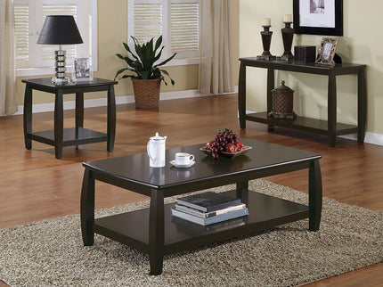Rectangular Sofa Table With Double Shelf - Brown