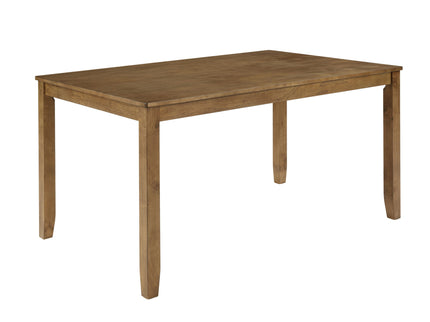6 Piece Dining Table Set, Large Rectangular Table With Upholstered Bench & 4 X - Back Chairs, Kitchen Furniture - Oak