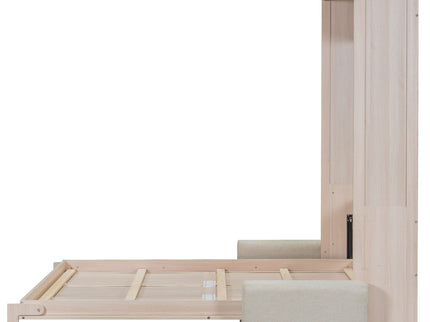 Queen Size Murphy Bed With Sofa And LED - Beige
