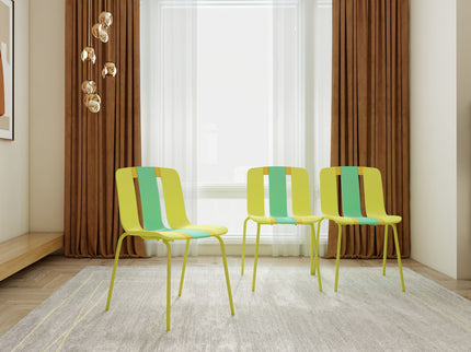 Modern Striped Blocking Single Chairs, Waterproof And Fade Resistant (Set of 4)