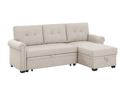 Upholstered Sleeper Sofa With Reversible Storage Chaise