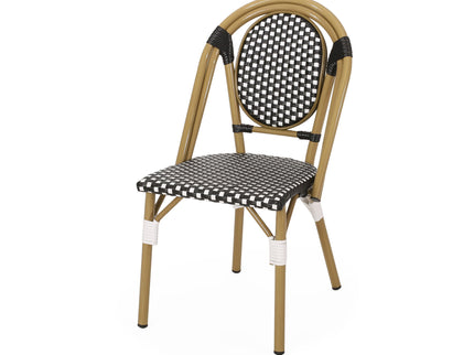 Outdoor Rattan And Aluminum French Bistro Chair Set