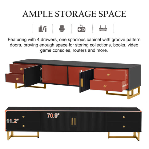 TV Stand With Storage For Living Room