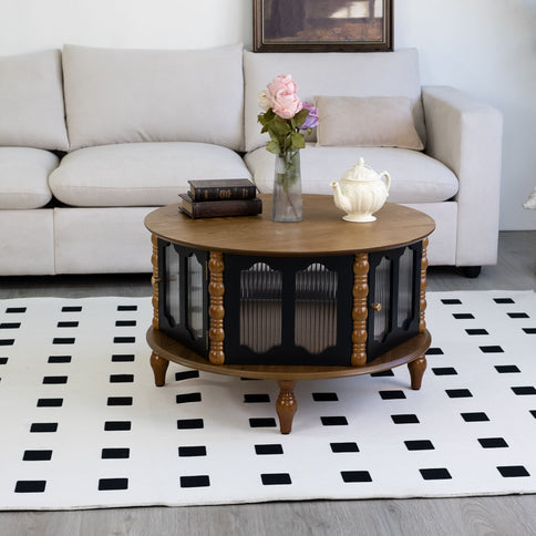 Round 3 Door Storage Coffee Table For Living Room