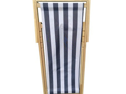 Sling Folding Chaise Lounge Chair - Stripe Blue