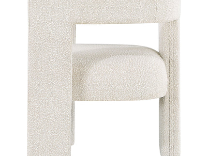 Verda - Upholstered Accent Side Chair In Soft With Rounded Open Back And 3 Leg Base - White