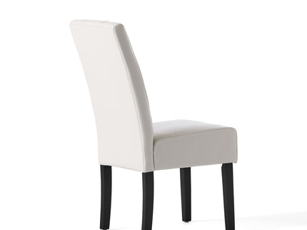 Carter - 5 Tuft Dining Chair With Button Tufted Backrest And Espresso Legs - Ivory