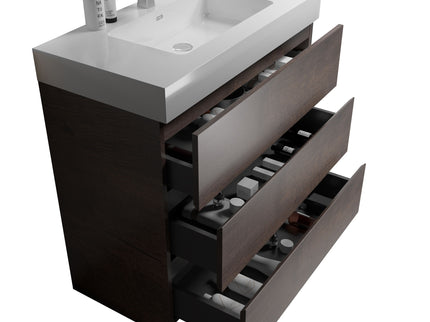 Alice - Bathroom Vanity With Large Storage Freestanding Bathroom Vanity, Sink For Modern Bathroom, One-Piece Sink Basin Without Drain And Faucet