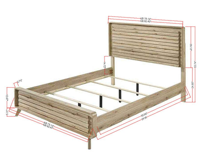 Panel Bed With Slatted Headboard And Footboard