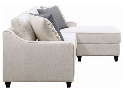 Isla - L-Shaped Sectional Sofa With Pillows - Beige