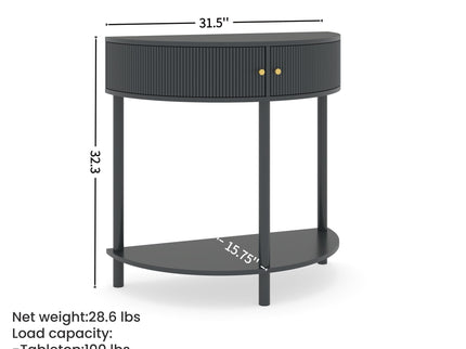 Demi Lune - Console Table With 2 Storage Drawers