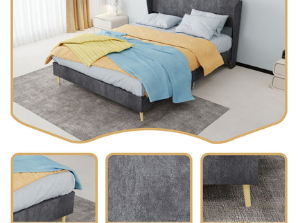 Upholstered Bed, Tufted Headboard, Comfortable Sleep