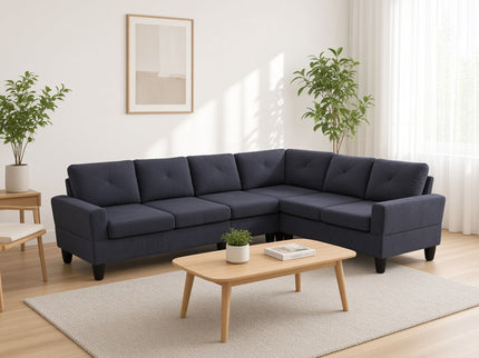 Modular L - Shaped Sectional Sofa 6 Seater 4 Piece Couch With Chaise