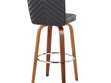 Henry - Contemporary Fixed Height Barstool With Swivel With Round Footrest (Set of 2)