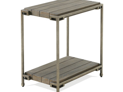 Corbeta - 3 Piece Metal Frame Wood Living Room Coffee Table And 2 Chairside Tables Set, Aged Graphite - Brown