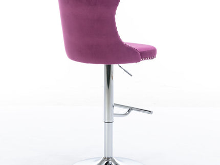 Swivel Barstools Adjusatble Seat Height From 25-33", Modern Upholstered Base Bar Stools With Backs Comfortable Tufted For Home Pub And Kitchen Island (Set of 2)