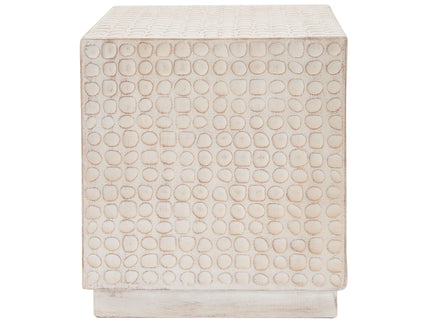 Chic Modern Mgo Cube Side Table With Fluted Design - Antique Brown