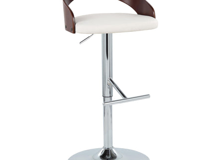 Grotto - Contemporary Adjustable Height Barstool With Swivel With Straight T Footrest (Set of 2)
