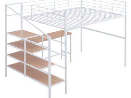 Loft Bed With Desk And Lateral Storage Ladder