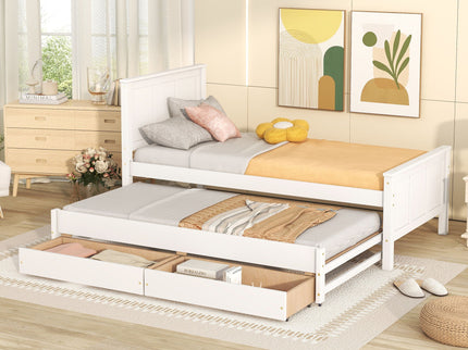 Platform Bed With Trundle And Drawers