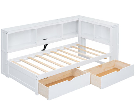 Daybed With 2 Storage Drawers, Storage Cabinets, USB Ports